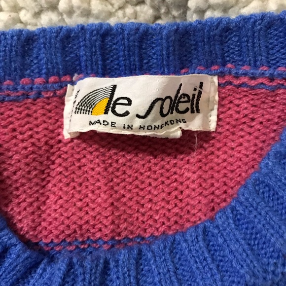 Le Soleil bright striped sweater vintage - Picture 3 of 4